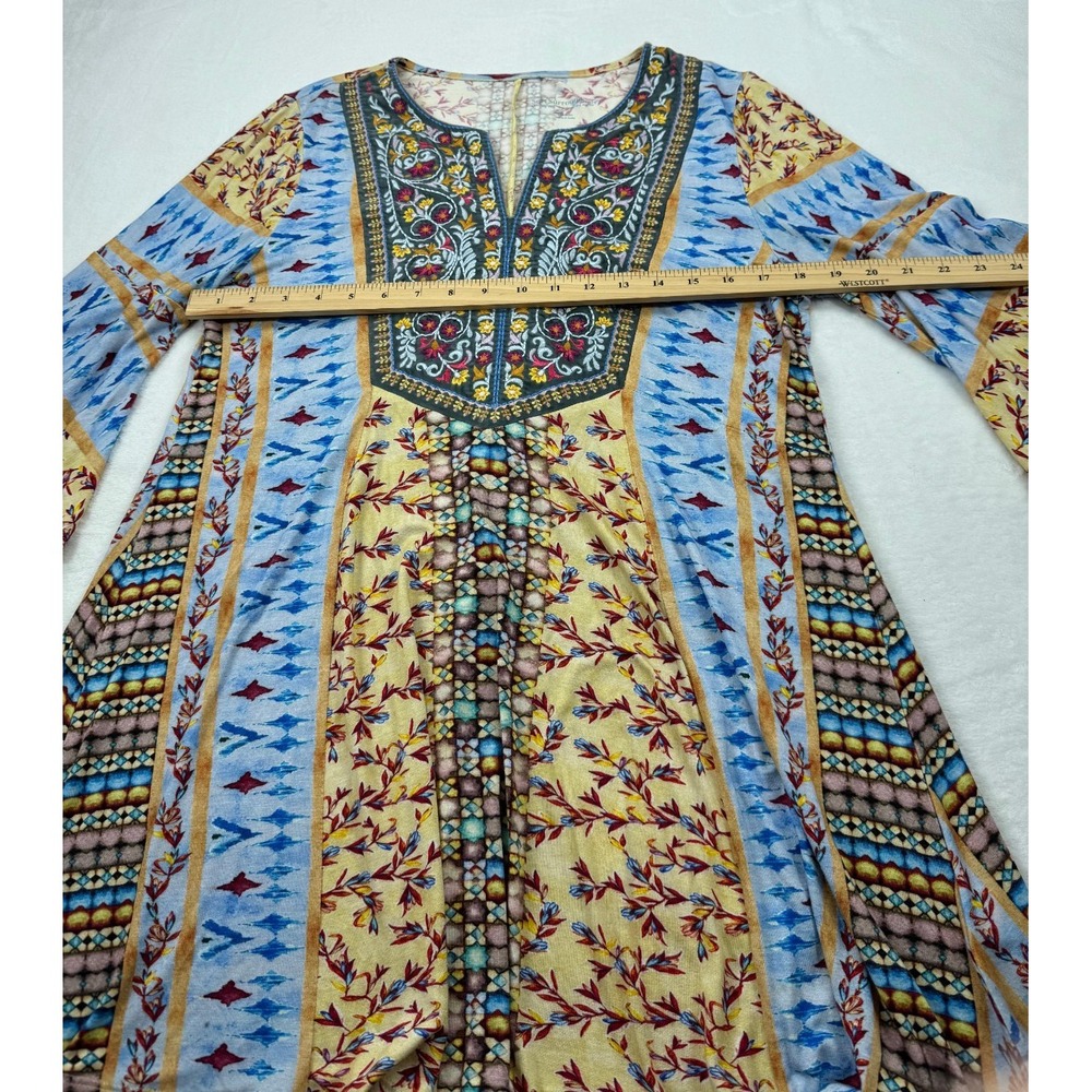 Soft Surroundings Fifi Embroidered Tunic Top Women's Medium Multi Bell‎ Sleeve - Picture 6 of 8